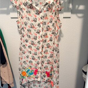 Ivy Jane Asymmetrical Floral Dress with Ruffle Sleeves